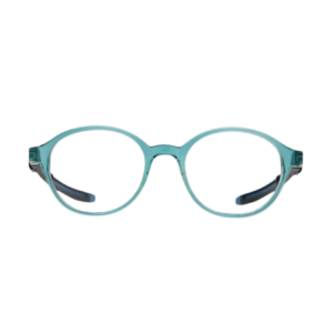 Aqua Transparent Round Kids Eyeglasses with Retention Strap