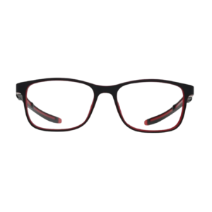 Black Red Dual-Tone Kids Eyeglasses with Secure Strap