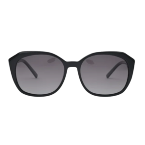 Black square sunglasses for women with dark lenses
