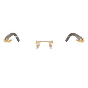 Cartier C Decor CT0052O 005 Gold Wood Rimless Eyeglasses