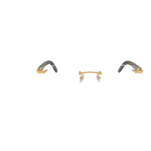 Cartier C Decor CT0052O 005 Gold Wood Rimless Eyeglasses