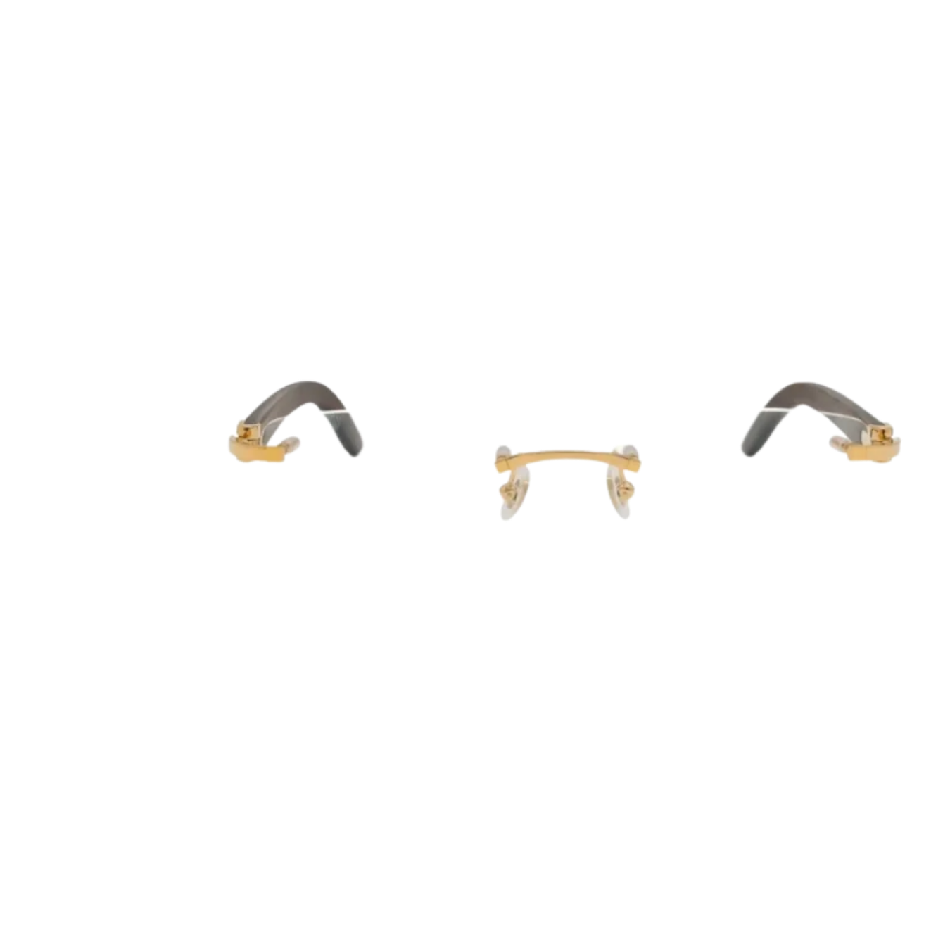 Cartier C Decor CT0052O 005 Gold Wood Rimless Eyeglasses