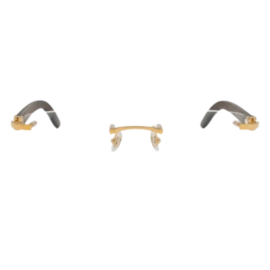 Cartier C Decor CT0052O 005 Gold Wood Rimless Eyeglasses