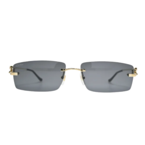 Cartier CT0430S001 – Gold Panthère Rimless Rectangular Sunglasses