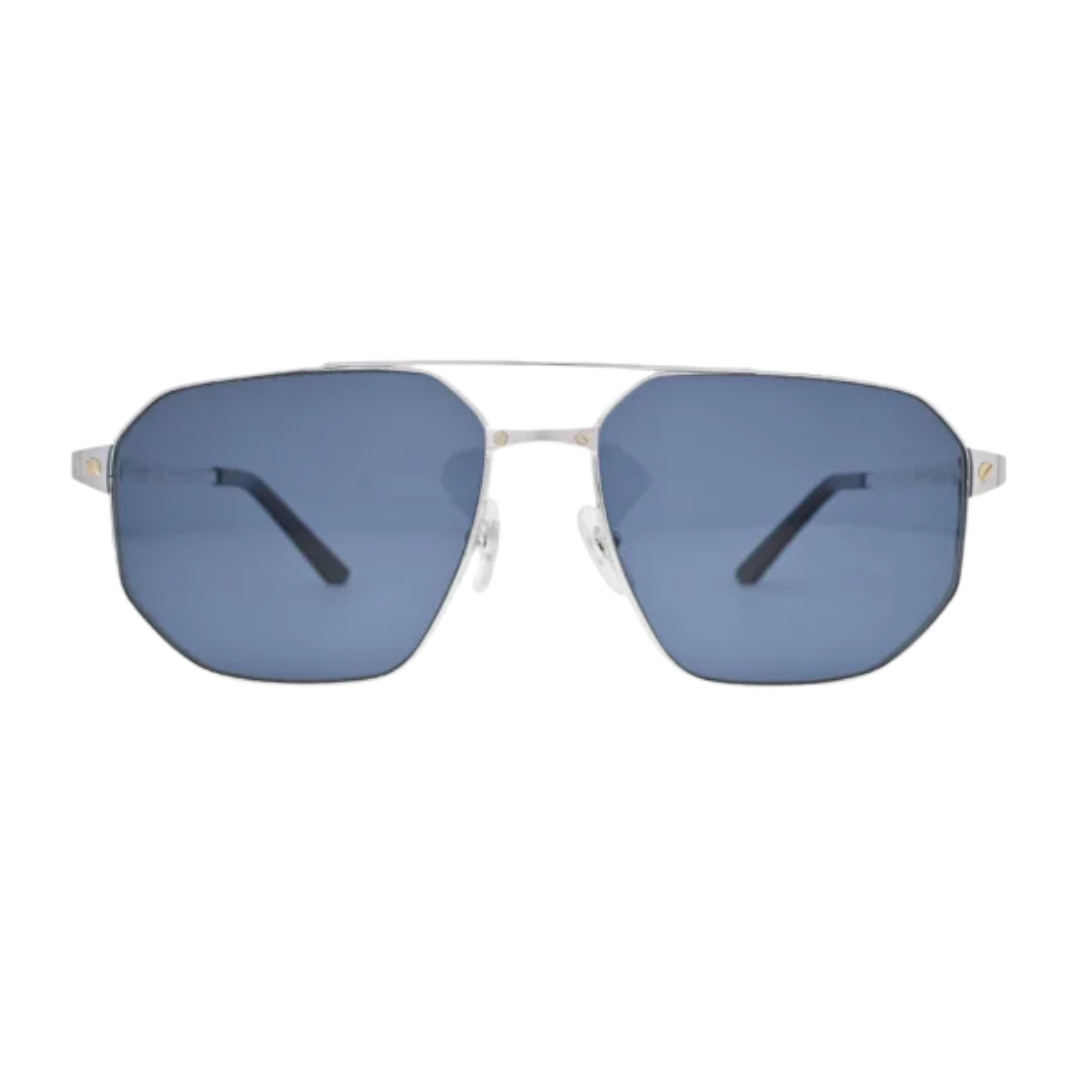 Cartier CT0462S002 Silver Aviator Men’s Sunglasses