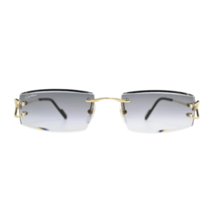 Cartier CT0465S001 Gold Rimless Rectangular Men’s Sunglasses Grey Gradient