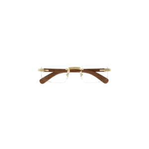 Cartier Premiere de Cartier CT0485O 002 Gold Wood Rimless Eyeglasses
