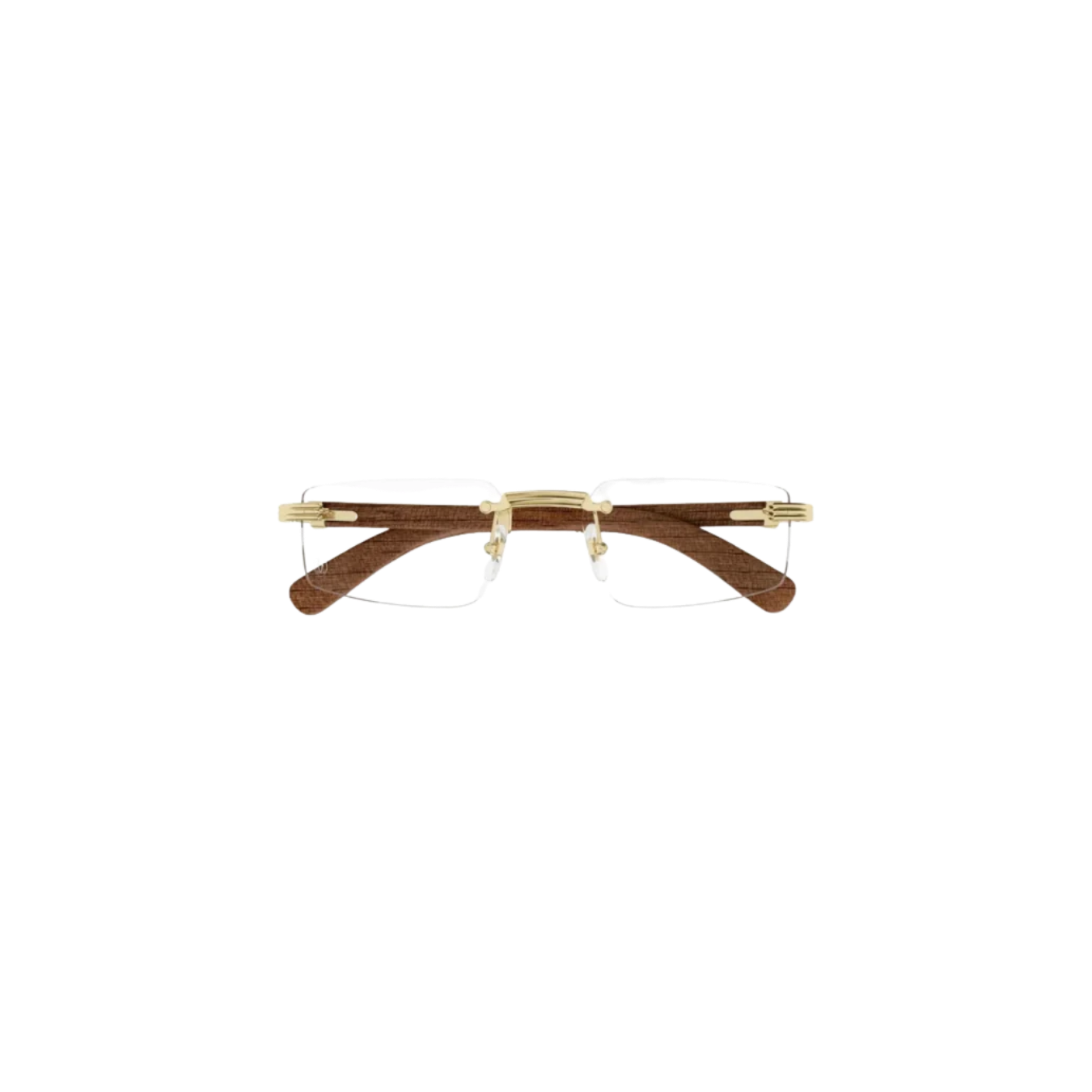 Cartier Premiere de Cartier CT0485O 002 Gold Wood Rimless Eyeglasses