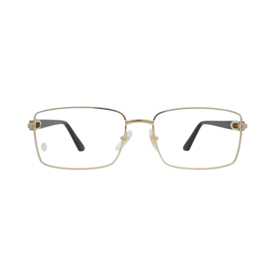 Cartier Signature C de Cartier CT0520O 002 Gold Rectangular Eyeglasses