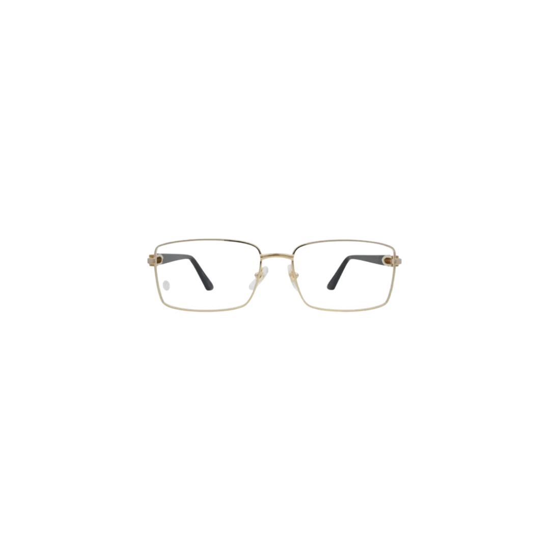 Cartier Signature C de Cartier CT0520O 002 Gold Rectangular Eyeglasses