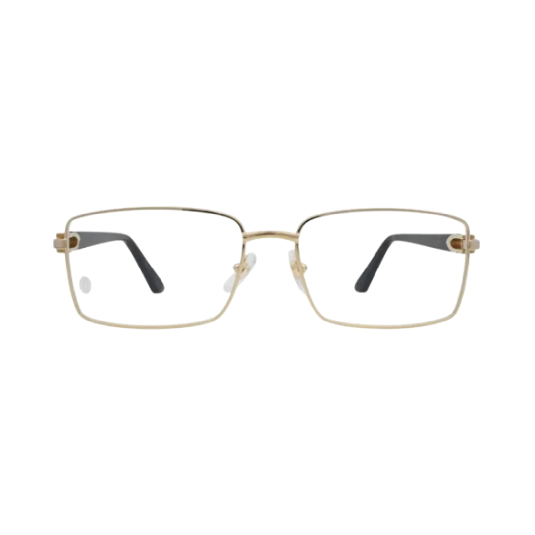 Cartier Signature C de Cartier CT0520O 002 Gold Rectangular Eyeglasses