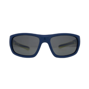 Kids Blue Sport Wrap Sunglasses Navy Blue Frame with Grey Lenses