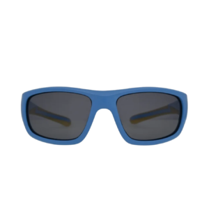 Kids Matte Blue Sport Wrap Sunglasses Sky Blue Frame with Grey Lenses