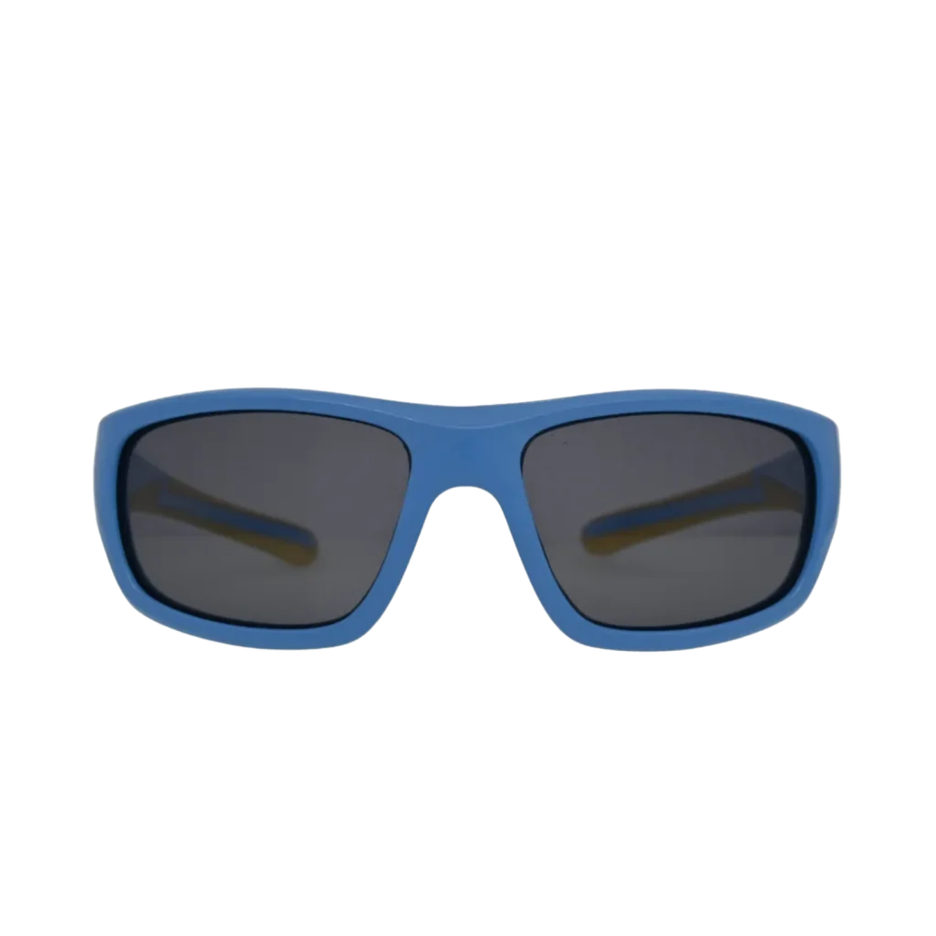 Kids Matte Blue Sport Wrap Sunglasses Sky Blue Frame with Grey Lenses