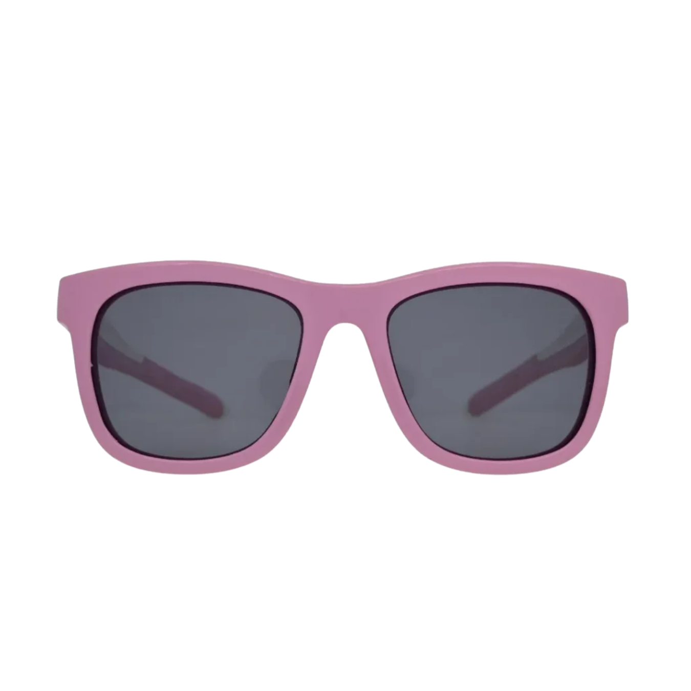 Kids Pink Wayfarer Sunglasses Gloss Pink Frame with White Temple Detail