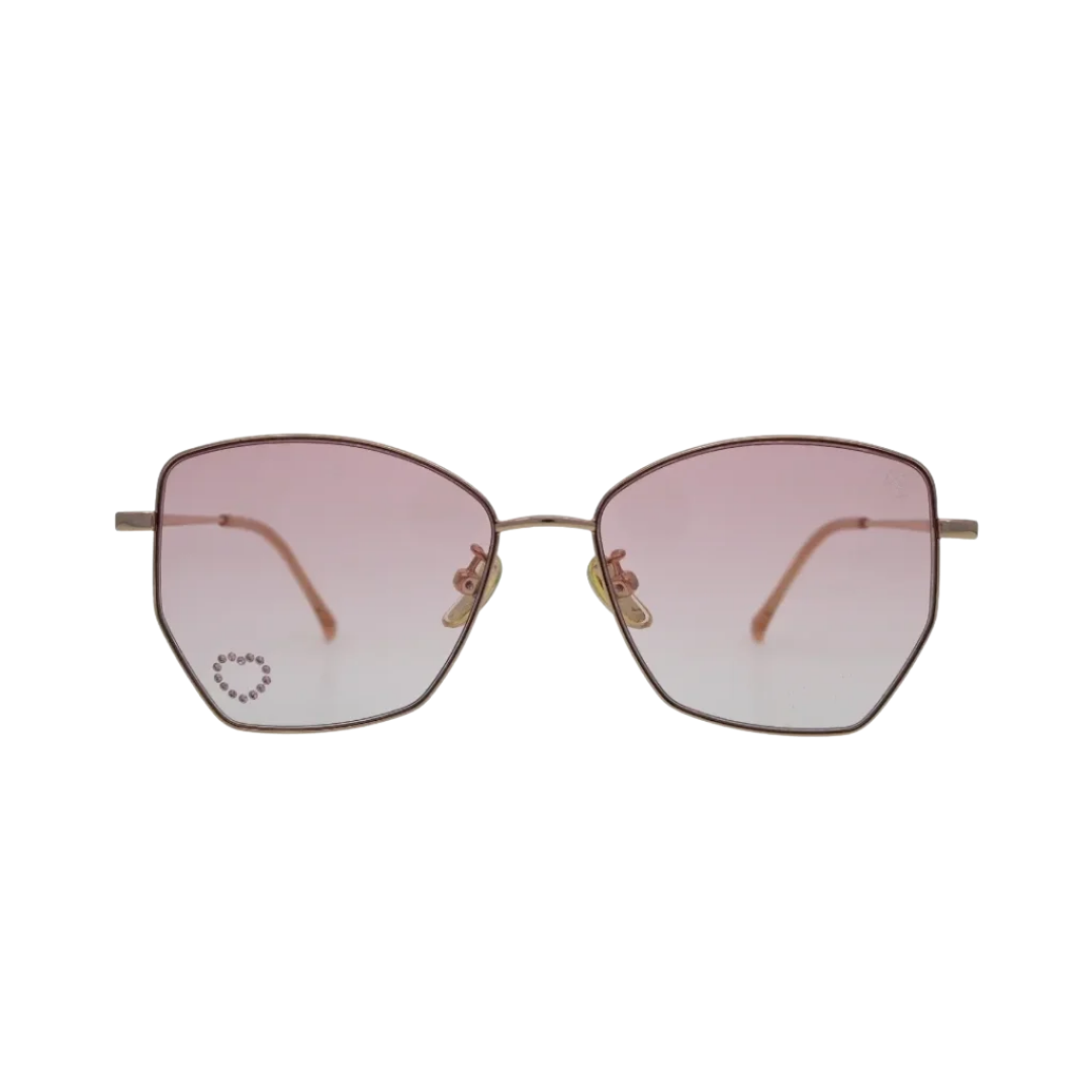 Kids Rimless Gold Rectangular Sunglasses
