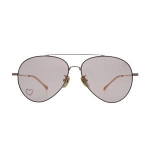Kids Rose Gold Aviator Sunglasses Girls Pink Lens with Heart Detail