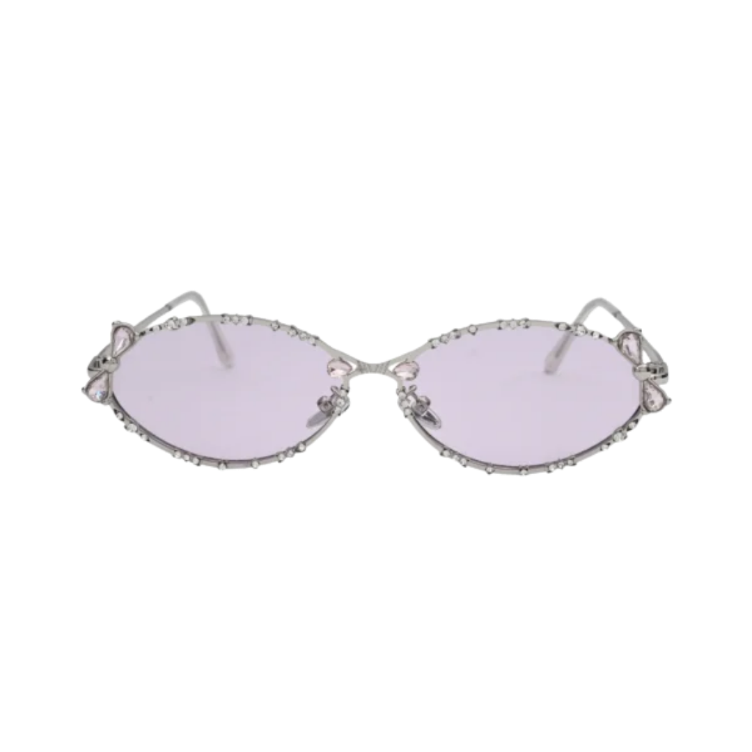 Pink Oval Sunglasses Female Full Frame