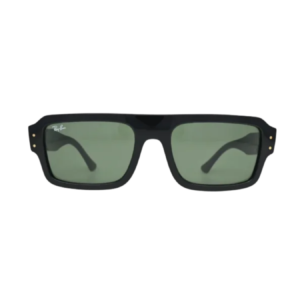 Ray-Ban Lukas RB4454 Black Green Rectangle Unisex Sunglasses
