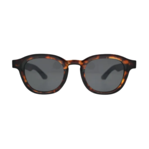Round Tortoise Sunglasses for Men & Women — Classic Retro Acetate Frame with Smoke Grey Lenses