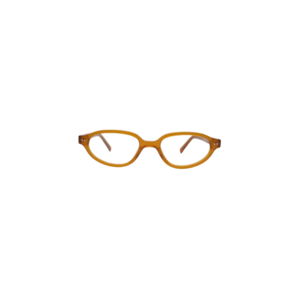 Transparent Amber Oval Frame Glasses